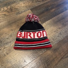 Classic vintage Burton snowboards pom-pom winter beanie hat