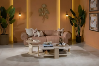 Modernes Wohnzimmer-Set Braunes 3-Sitzer-Sofa Couchtisch Beistelltisch