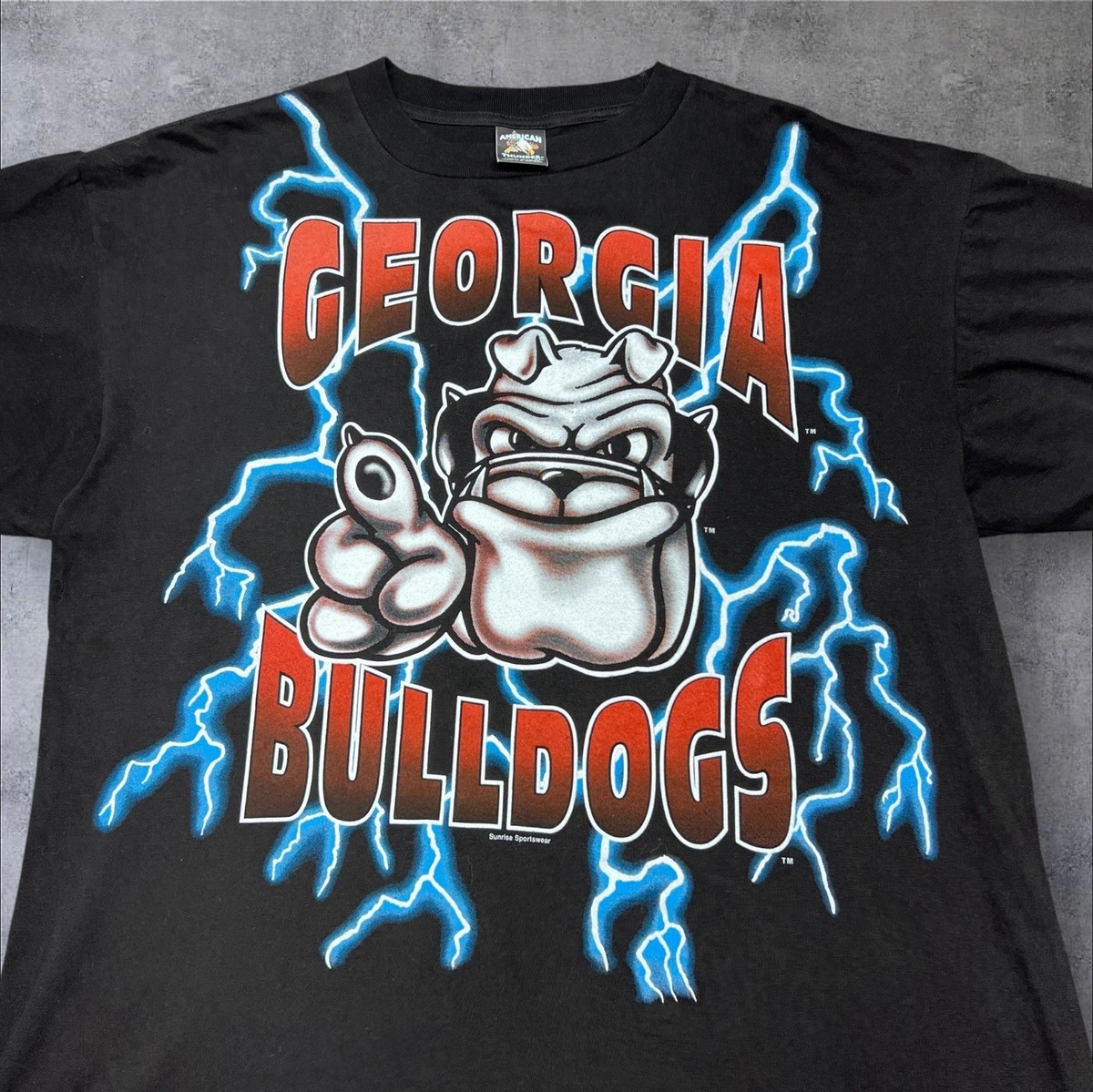 Vintage 90S Georgia Bulldogs University Lightning American Thunder