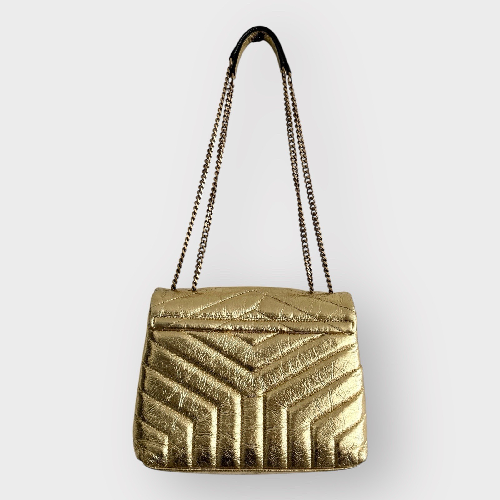 RUBA! Borsa a tracolla piccola Saint Laurent Loulou in pelle Matelasse Chevron