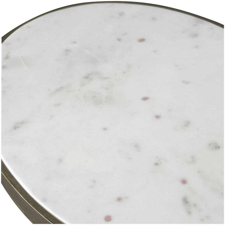 Uttermost 25135 Jessenia 18"W Marble and Metal Accent Table - Brushed Gold / - Image 2 of 4