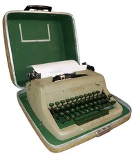 Royal Quiet De Luxe Portable Typewriter Green w/ Case Tested Working 1950s thumbnail