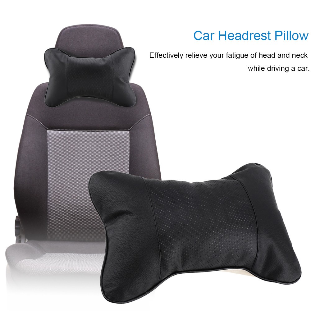 1Pc Soft Headrest Pillow For Comfortable Car Driving - Beige