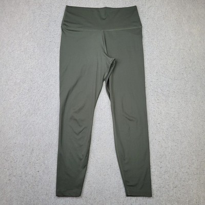 Nike DRI FIT Yoga Leggings Womens L Green High-Waisted 7/8 Gym Workout Athletic