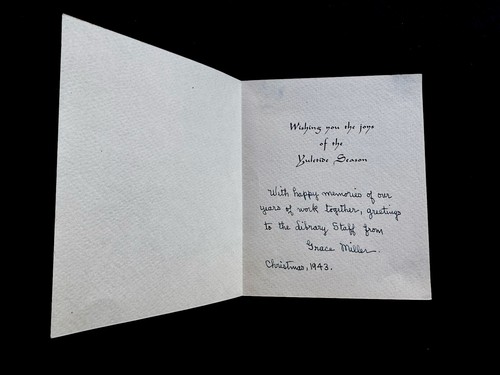 1 Tarjeta de felicitación de Navidad de colección Erica Von Kager Brownie ángeles cantando pájaro 🌲 - Imagen 2 de 3