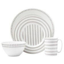 Kate Spade New York Charlotte Street North Dinnerware Set, 4-Piece, Gray