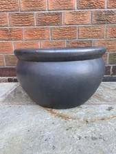 Grey Glazed Terracotta Bowl Planter  Home Garden Decor Plant Pot Vase H28cm
