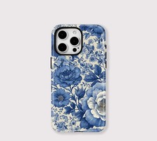 Blue Porcelain Floral iPhone Case Double Layer Tough Protective Case