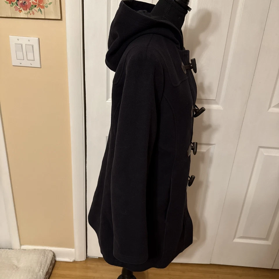 L.L. Bean Jacket Womens 12P LambswoolDuffel Coat Toggle Hooded 284399 - Image 2 of 4