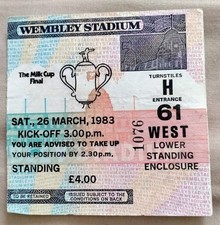 26-3-1983 Milk Cup Final @ Wembley Liverpool v Manchester Utd Ticket Stub