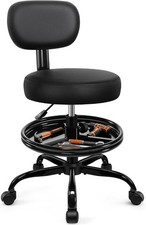 Shop Stool With Wheels For Garage Mechanics Rolling Chair With Backrest Shop Stool With Wheels For Garage Mechanics Rolling Chair With Backrest