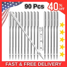 90 Pcs Sewing Machine Needles Universal Sizes 90/14 100/16 110/18 Heavy Duty ...