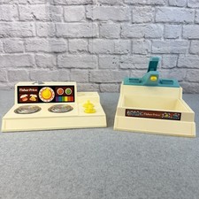 Vintage Fisher-Price Kitchen Stove 918 Sink 919 Set 1978 1982 Working USA
