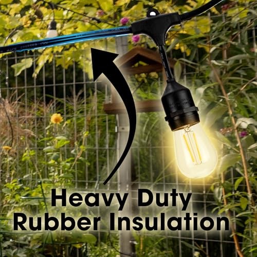 Outdoor Weatherproof Commercial LED Backyard Bistro Cafe Patio Light String, 