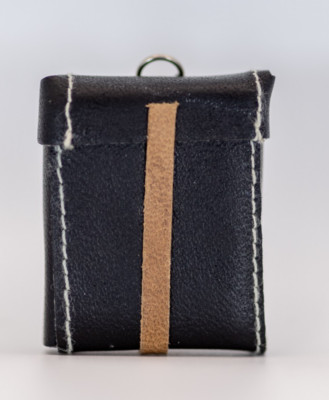 VAMAN Repro 1:6 Scale Small Black Leather Carry Case / Pouch (30x22x5.5mm)