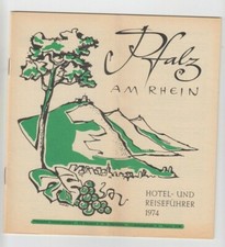 Pfalz am Rhein Hotel- und Reisef&uuml;hrer 1974 Zeichnungen Preise Gasth&auml;user Betten