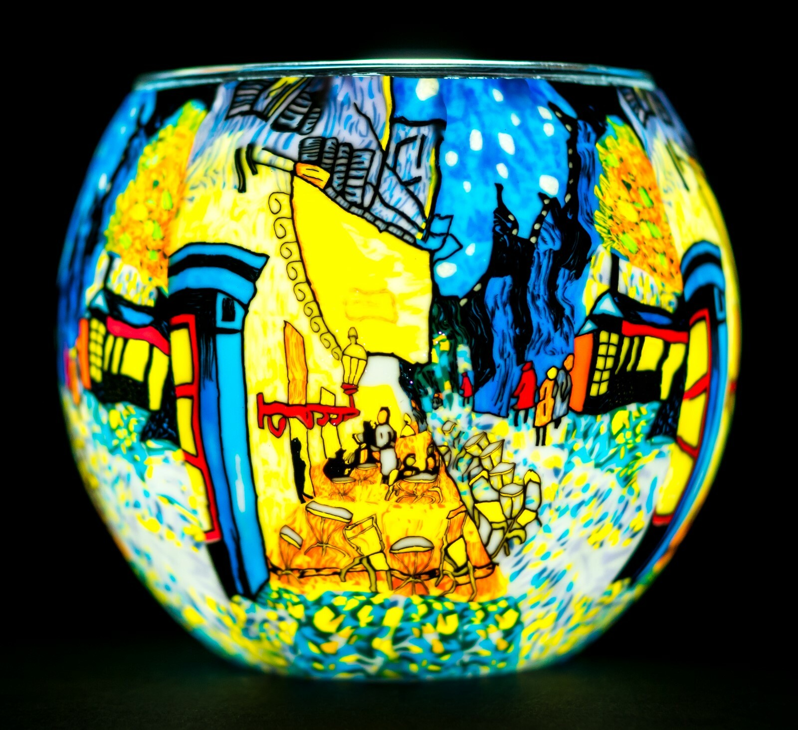 Benaya Glass Nightlight Tealight Holder - Cafe By Night