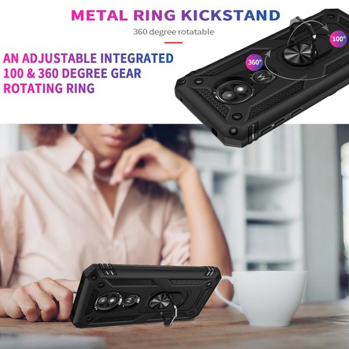 Pour Moto G7 Plus / G7 Power / Play Case Kickstand + Protection en verre trempé - Photo 10 sur 29