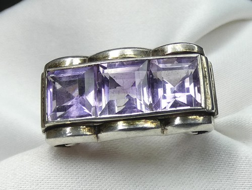 ART DECO 835 Silber Ring mit Amethyst Gr. 57 (18,1) Vintage Jugendstil - Bild 2 von 11