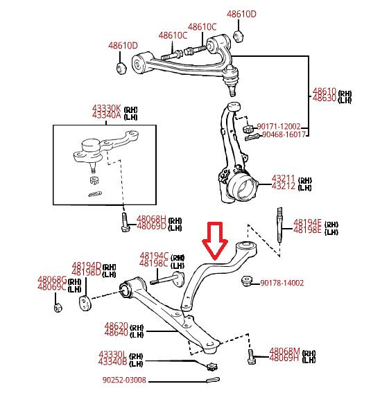 LEXUS OEM FACTORY FRONT LOWER SUSPENSION ARM SET 2000-2005