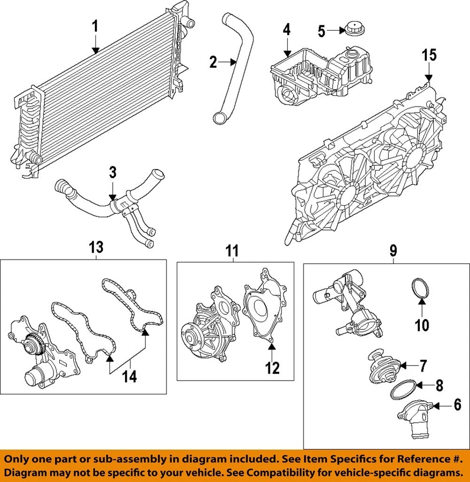 Used Engine Cooling Fan Motor fits: 2012 Lincoln Navigator Fan Assembly Grade A Foto 3 de 4