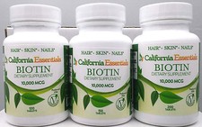 Biotin 10,000mcg Maximum Strength Hair Skin Nails Supplement –Clean Pure Formula
