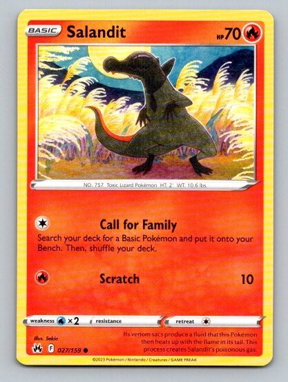 2023 Pokemon Card Crown Zenith Salandit 27/159