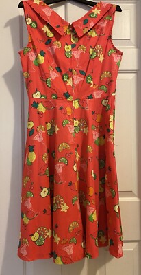 lindy bop orange dress New Lindy Bop Womens Polka Dot Rockabilly