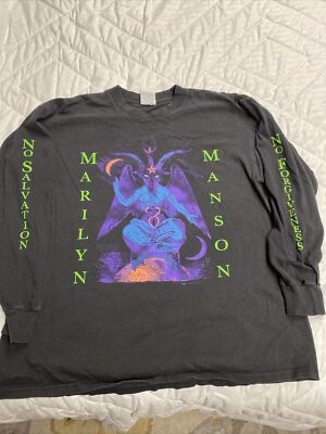 Vintage 1996 Marilyn Manson Baphomet Long Sleeve Shirt XL Gildan
