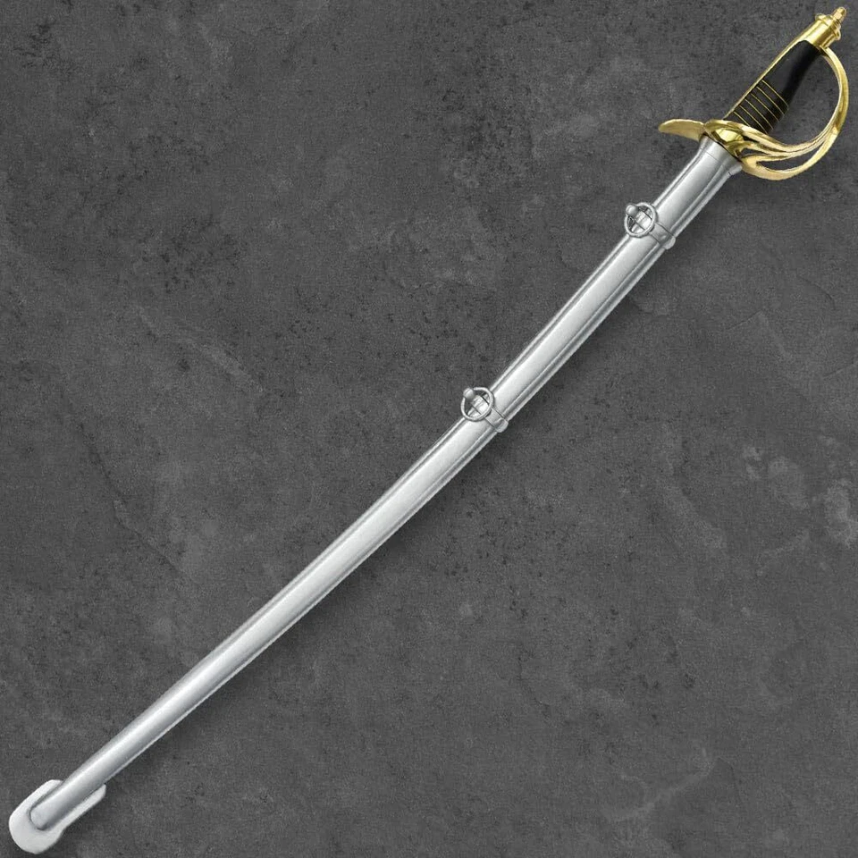 Легкий кавалерийский военный меч США 1860 г. | лезвие из углеродистой стали 35 дюймов | ножны | длина 40 дюймов - Изображение 4 из 4