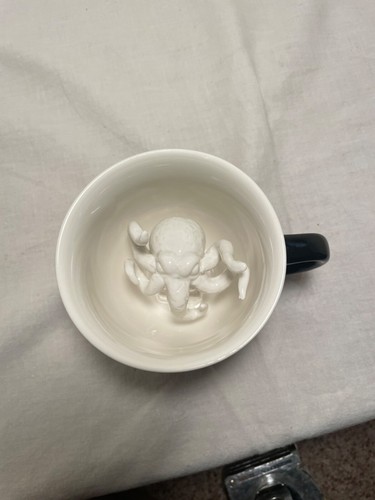 Cthulhu Ceramic Cup 11 Ounce Black Creepy Cups Hidden Animal Inside Mug - Picture 5 of 9