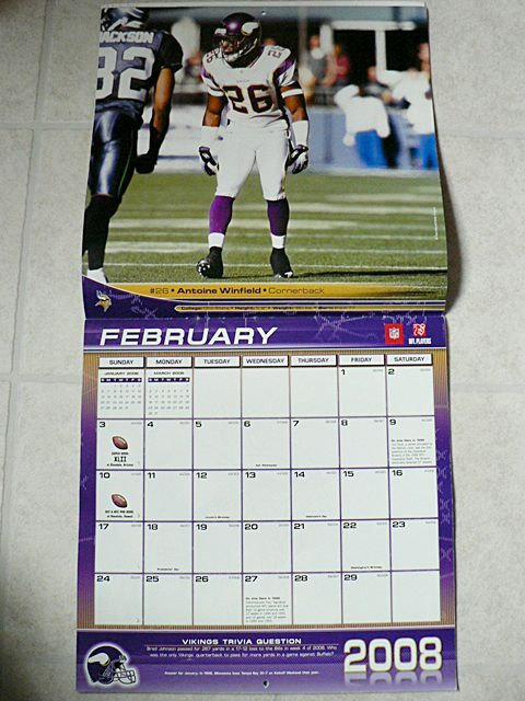 2008 MINNESOTA VIKINGS TEAM CALENDAR | eBay