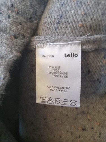 XS Lello Men's Lambswool Donegal Turtleneck Winter Sweater - Picture 5 of 7