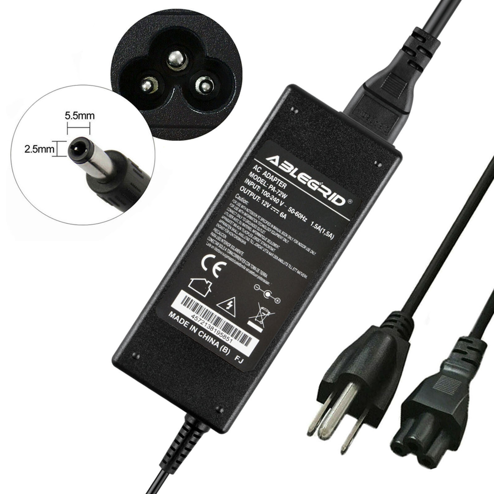 Charger Power Supply Cord For Lcd Monitors