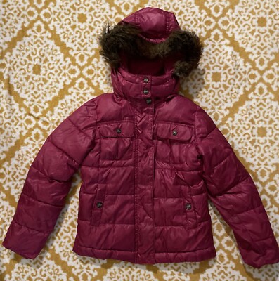 Gap Kids Youth Girls Insulated Quilted Puffer Jacket Magenta L