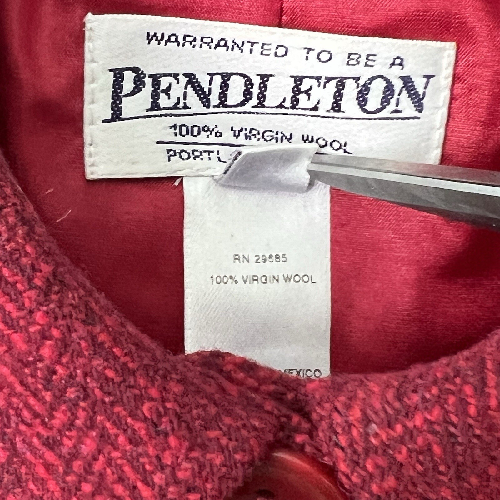 Pendleton Red Mid-Length 100% Virgin Wool Coat Wo… - image 15