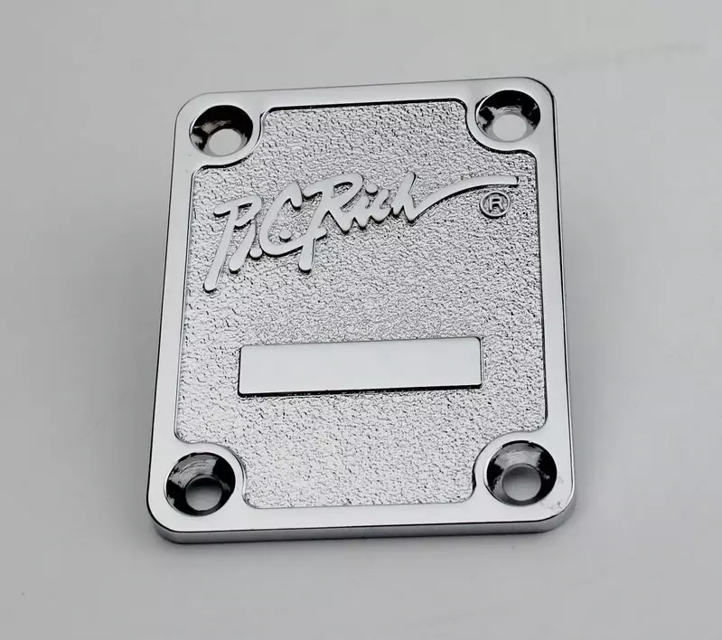 New BC Rich Chrome Guitar Plate with Blank SN Neck Plate Mounting Screws