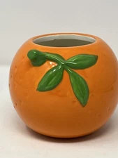 ceramic orange fruit vase sm&co desk office 4.25” tall rare! NEW! home decor