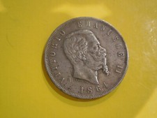 5 lire 1864 Napoli argento rara