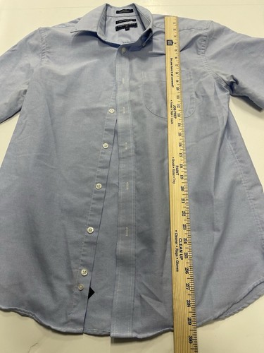 Saddlebred Mens Shirt Large Button Down Casual Short Sleeve Plaid Blue - Picture 2 of 5