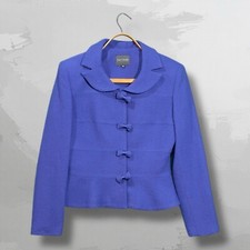 Kay Unger Blazer Jacket Womens Size 10 Purple Button Wool Made In USA