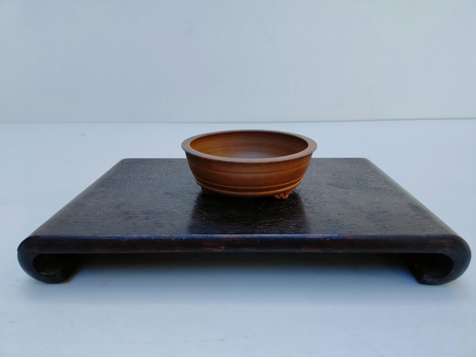 Unglazed Oval Bonsai Pot TENRYU SEKISEN Shohin Size 10.3 cm 4.06 in
