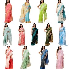 Women's Traditional Bengal Cotton Silk Soft Jamdani Saree Without Blouse Piece