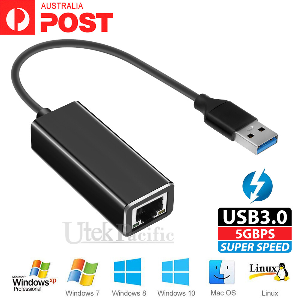 USB 3.0 To Gigabit Ethernet Adapter - Fast Wired Network Connection For Laptops