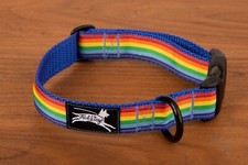 Rainbow Dog Collar 1" wide 18" length Adjustable with Side Release Buckle