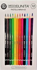 pastelli TINTAUNITA da 12 Colori a matita Mina 4mm Tinta Unita