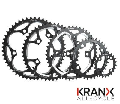 KranX 104BCD Alloy CNC Narrow-Wide 9/10 Speed Kettenblatt in Schwarz alle Größen 
