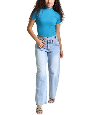 MSRP $49 Kit & Sky High Neck Back Cutout Top Aqua Size Large