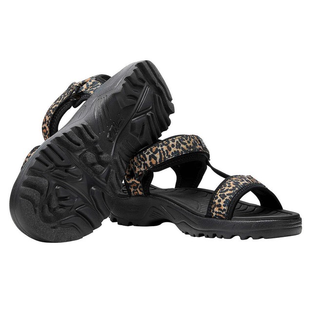 fila sandals leopard