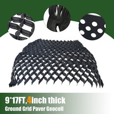 9x17Ft Ground Grid Scalable Ground Grid Gravel Grid Geo Grid Driveway Black US